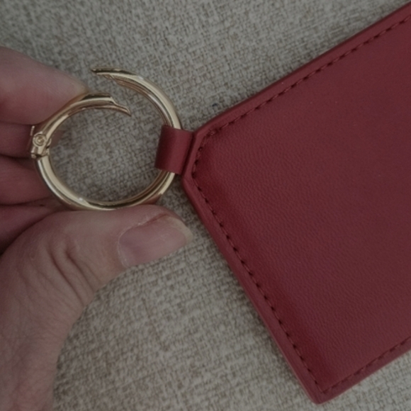 YSL Yves Saint Laurent Leather Red Compact Key Holder Bag Charm - Picture 4 of 6